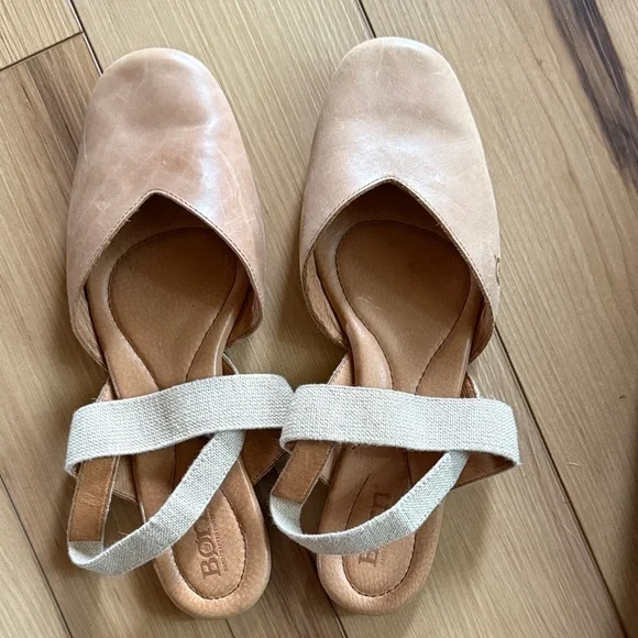 Born Coco Flats Brown Beige Leather Slingback Flats Shoes Womens Size 9 - Picture 10 of 10